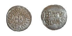 1 Denaro Regno franco (481-843) Argento Ludovico il Pio (778-840)