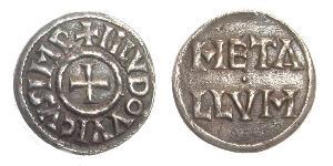 1 Denaro Regno franco (481-843) Argento Ludovico il Pio (778-840)
