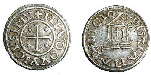 1 Denaro Regno franco (481-843) Argento Ludovico il Pio (778-840)