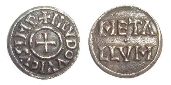 1 Denaro Regno franco (481-843) Argento Ludovico il Pio (778-840)