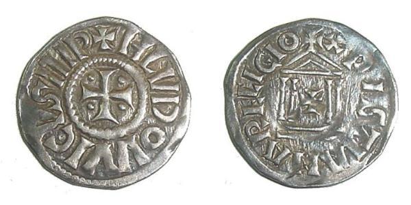1 Denaro Regno franco (481-843) Argento Ludovico il Pio (778-840)