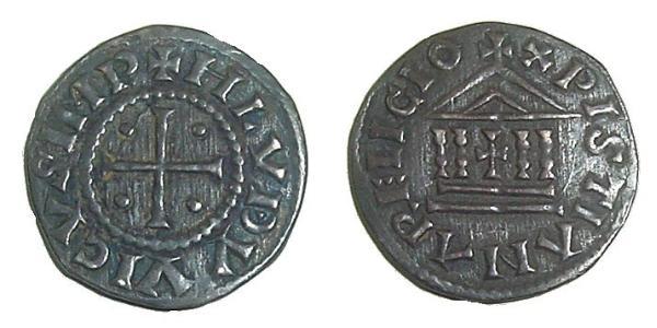 1 Denaro Regno franco (481-843) Argento Ludovico il Pio (778-840)