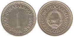 1 Denaro Repubblica Socialista Federale di Jugoslavia (1943 -1992) Ottone/Nichel 