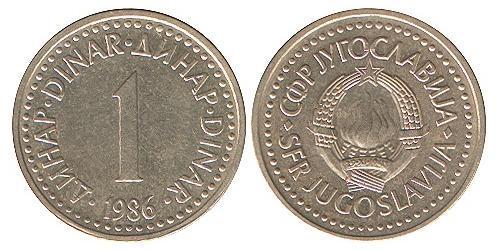 1 Denaro Repubblica Socialista Federale di Jugoslavia (1943 -1992) Ottone/Nichel 