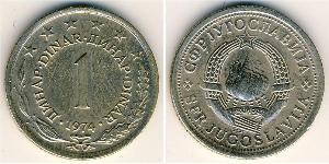 1 Denaro Repubblica Socialista Federale di Jugoslavia (1943 -1992) Rame/Zinco/Nichel 