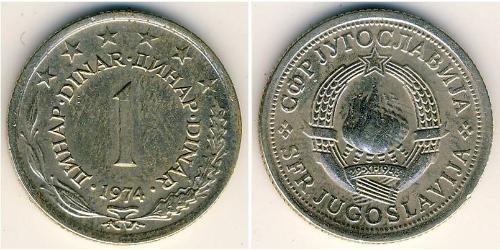 1 Denaro Repubblica Socialista Federale di Jugoslavia (1943 -1992) Rame/Zinco/Nichel 