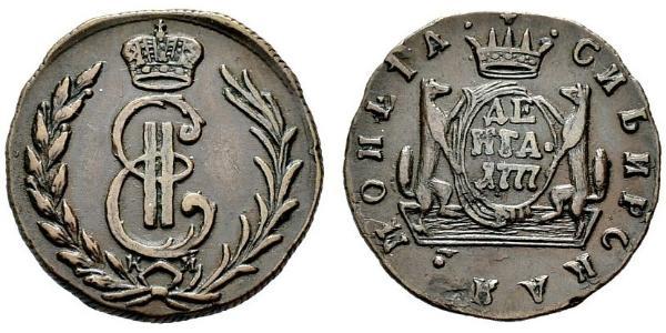 1 Denga Imperio ruso (1720-1917) Cobre Catalina II (1729-1796)