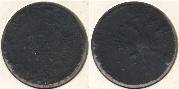 1 Denga Russian Empire (1720-1917) Copper Jelisaweta I Petrowna (1709-1762)