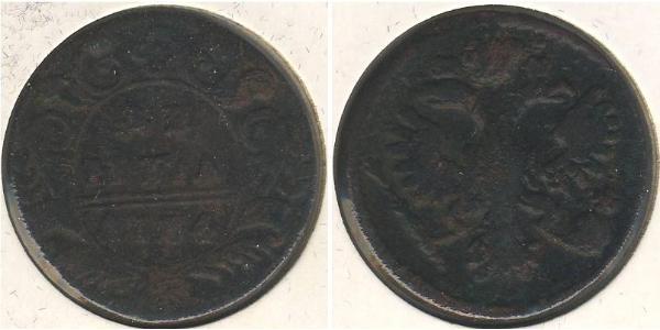 1 Denga Russian Empire (1720-1917) Copper Jelisaweta I Petrowna (1709-1762)