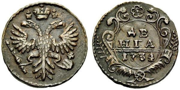 1 Denga Empire russe (1720-1917) Cuivre Ielizaveta I Petrovna  (1709-1762)