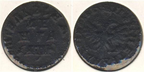 1 Denga Tsarat de Russie (1547-1721) Cuivre Pierre Ier le Grand(1672-1725)