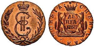 1 Denga Russisches Reich (1720-1917) Kupfer Katharina II (1729-1796)