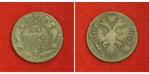 1 Denga Russisches Reich (1720-1917) Kupfer Jelisaweta I Petrowna (1709-1762)