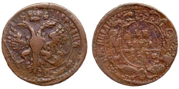 1 Denga Impero russo (1720-1917) Rame Elisabetta I (1709-1762)