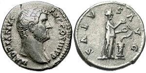 1 Denier Empire romain (27BC-395) Argent Hadrien (76 - 138) 