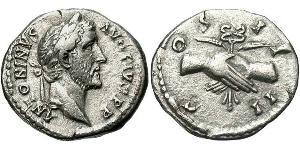 1 Denier Empire romain (27BC-395) Argent Antonin le Pieux  (86-161)