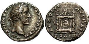 1 Denier Empire romain (27BC-395) Argent Antonin le Pieux  (86-161)