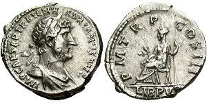 1 Denier Empire romain (27BC-395) Argent Hadrien (76 - 138) 