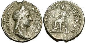 1 Denier Empire romain (27BC-395) Argent Vibia Sabina (83-137)