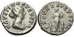 1 Denier Empire romain (27BC-395) Argent Faustina II (130-175)