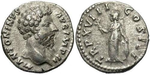 1 Denier Empire romain (27BC-395) Argent Marc Aurèle (121-180)
