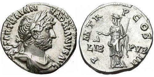 1 Denier Empire romain (27BC-395) Argent Hadrien (76 - 138) 