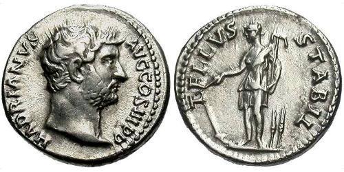 1 Denier Empire romain (27BC-395) Argent Hadrien (76 - 138) 