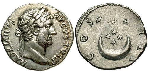 1 Denier Empire romain (27BC-395) Argent Hadrien (76 - 138) 