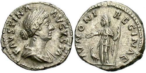 1 Denier Empire romain (27BC-395) Argent Faustina II (130-175)