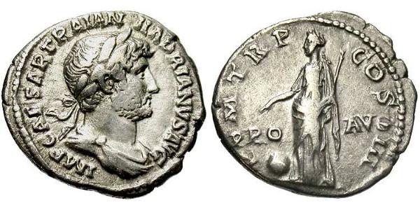 1 Denier Empire romain (27BC-395) Argent Hadrien (76 - 138) 