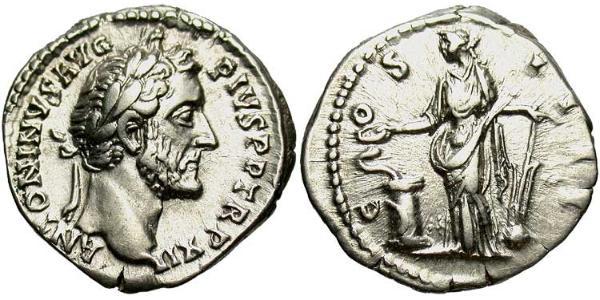 1 Denier Empire romain (27BC-395) Argent Antonin le Pieux  (86-161)