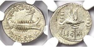 1 Denier République romaine (509BC-27BC) Argent Marc Antoine (83BC-30BC)