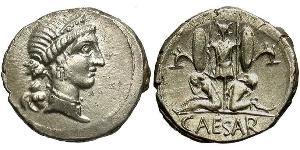 1 Denier République romaine (509BC-27BC) Argent Jules César (100BC- 44 BC)