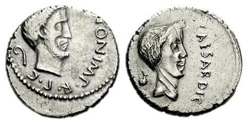 1 Denier République romaine (509BC-27BC) Argent Jules César (100BC- 44 BC)