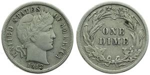 1 Dime / 10 Cent Estados Unidos de América (1776 - ) Cobre/Plata 