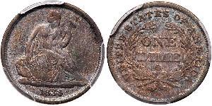 1 Dime / 10 Cent Estados Unidos de América (1776 - ) Cobre/Plata 