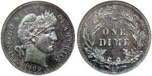 1 Dime / 10 Cent Estados Unidos de América (1776 - ) Cobre/Plata 