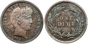 1 Dime / 10 Cent Estados Unidos de América (1776 - ) Cobre/Plata 