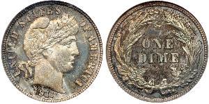 1 Dime / 10 Cent Estados Unidos de América (1776 - ) Cobre/Plata 