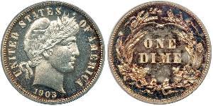 1 Dime / 10 Cent Estados Unidos de América (1776 - ) Cobre/Plata 