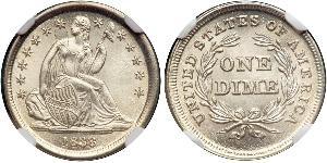 1 Dime / 10 Cent Estados Unidos de América (1776 - ) Cobre/Plata 