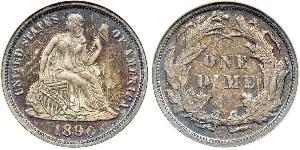 1 Dime / 10 Cent Estados Unidos de América (1776 - ) Cobre/Plata 