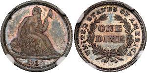 1 Dime / 10 Cent Estados Unidos de América (1776 - ) Cobre/Plata 