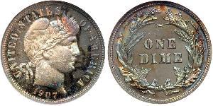 1 Dime / 10 Cent Estados Unidos de América (1776 - ) Cobre/Plata 