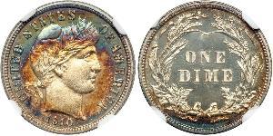 1 Dime / 10 Cent Estados Unidos de América (1776 - ) Cobre/Plata 