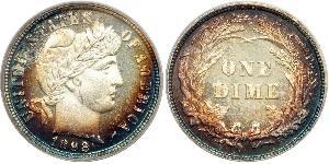 1 Dime / 10 Cent Estados Unidos de América (1776 - ) Cobre/Plata 