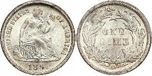 1 Dime / 10 Cent Estados Unidos de América (1776 - ) Cobre/Plata 