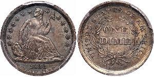 1 Dime / 10 Cent Estados Unidos de América (1776 - ) Cobre/Plata 