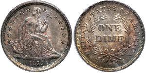 1 Dime / 10 Cent Estados Unidos de América (1776 - ) Cobre/Plata 