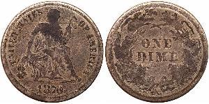 1 Dime / 10 Cent Estados Unidos de América (1776 - ) Cobre/Plata 